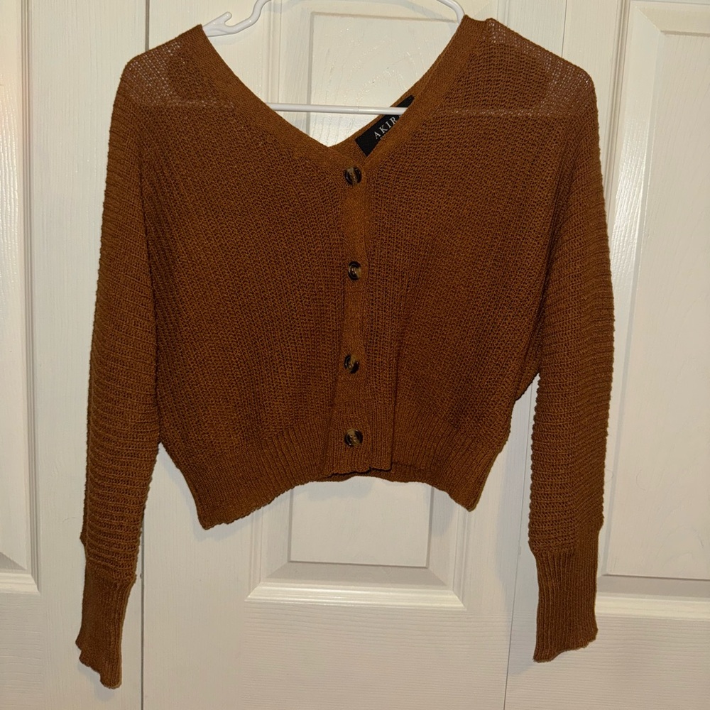 NWOT brown knit cardigan